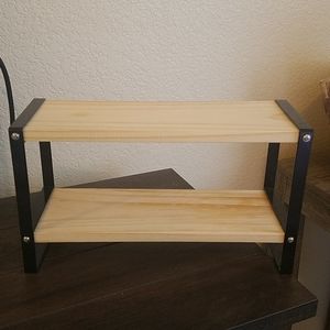 2 tier wood shelf